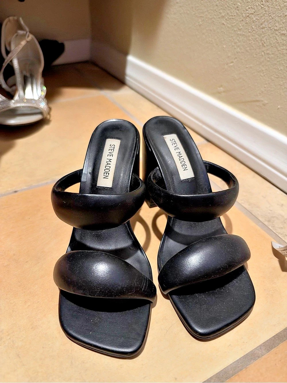 Steve Madden Black Heeled Sandals